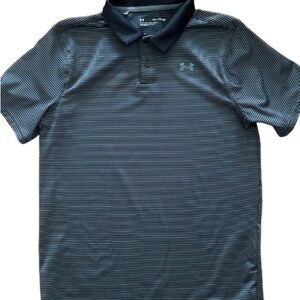 Under Armour Boy’s Gray Striped Polo Shirt size YXL Youth XLarge 18/20